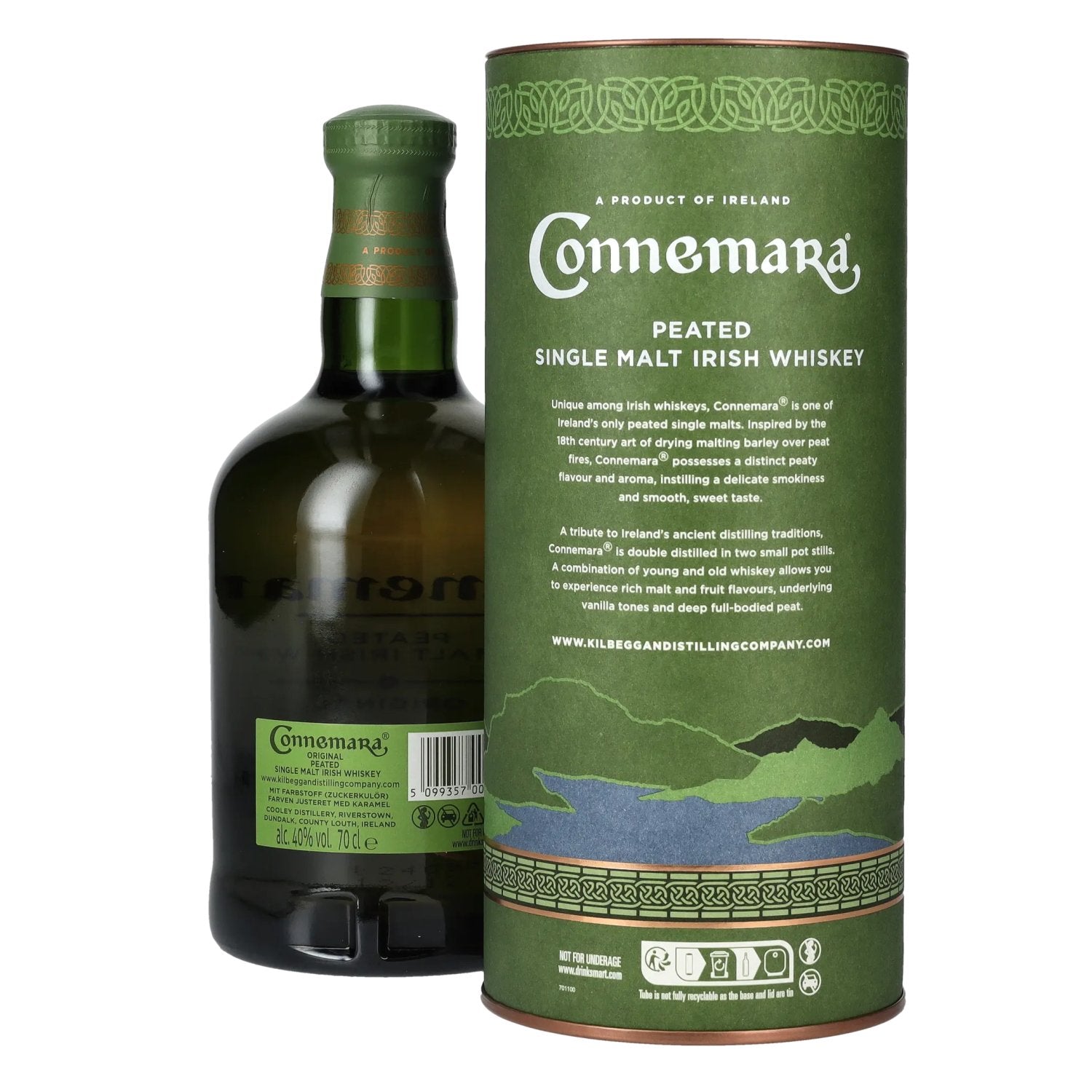 Connemara ORIGINAL Peated Single Malt Irish Whiskey 40% Vol. 0,7l in gift box