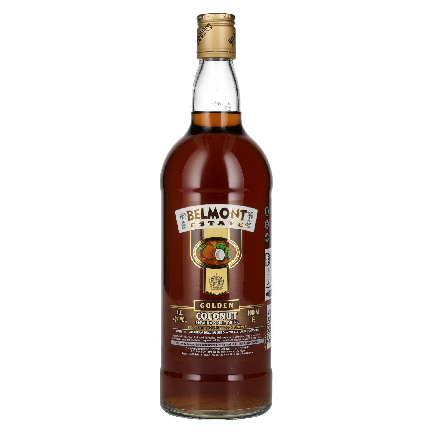 Belmont Estate GOLDEN COCONUT Premium gedistilleerde drank 40% Vol. 1l