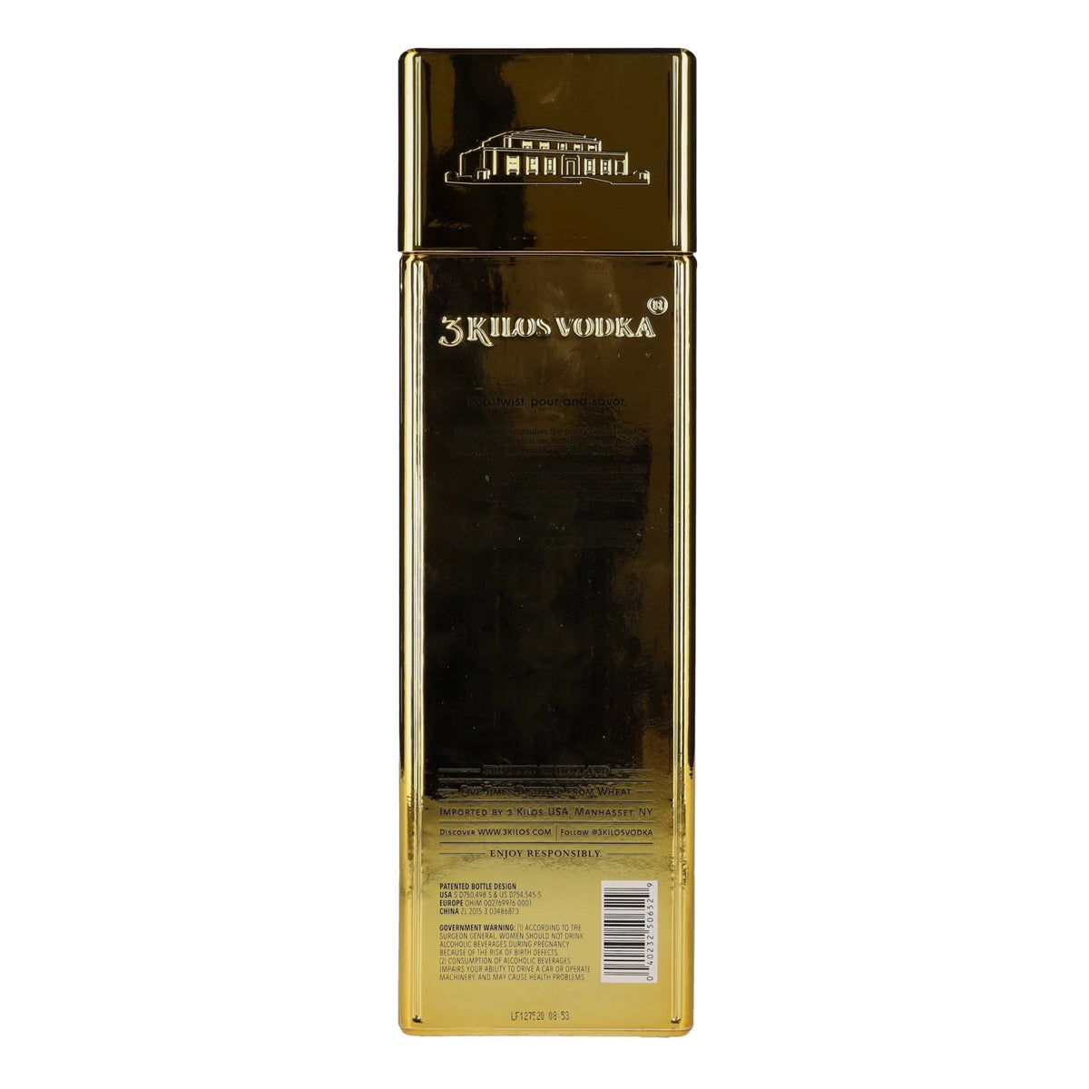 3 Kilos Vodka Gold 999.9 40% Vol. 1l