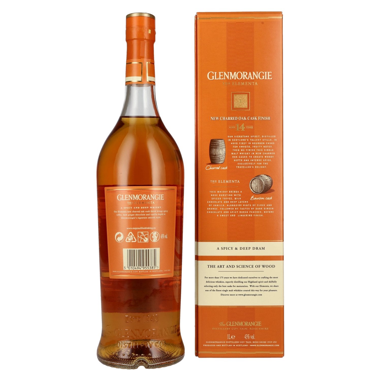 Glenmorangie The ELEMENTA 14 Years Old New Charred Oak Cask Finish 43% Vol. 1l en boîte cadeau