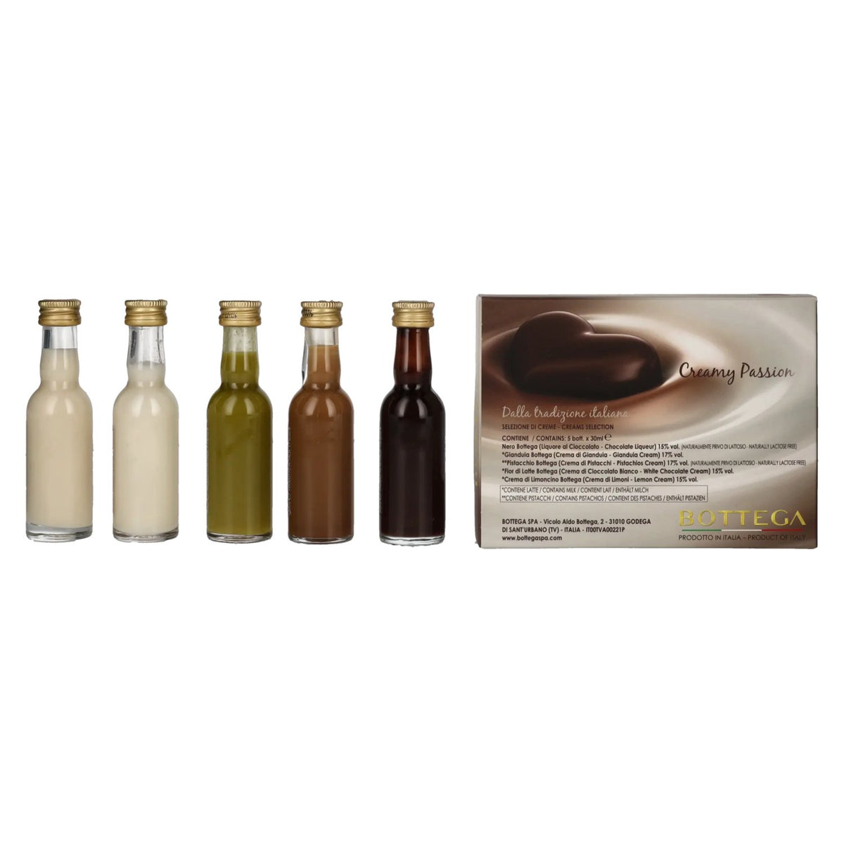 Bottega Creamy Passion Set Mignonettes 15,8% vol. 5x0,03l en boîte cadeau