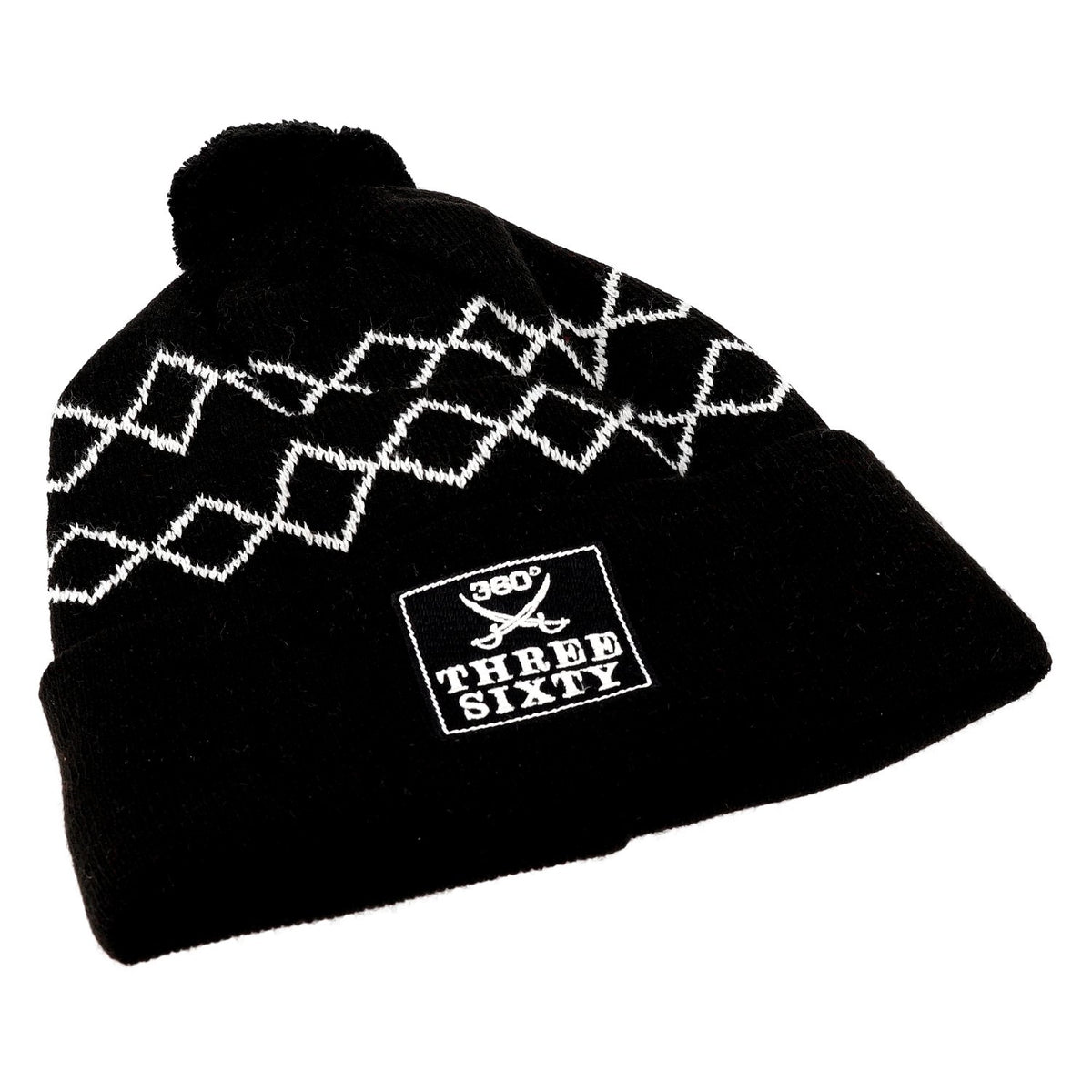 Three Sixty muts met pompon, zwart