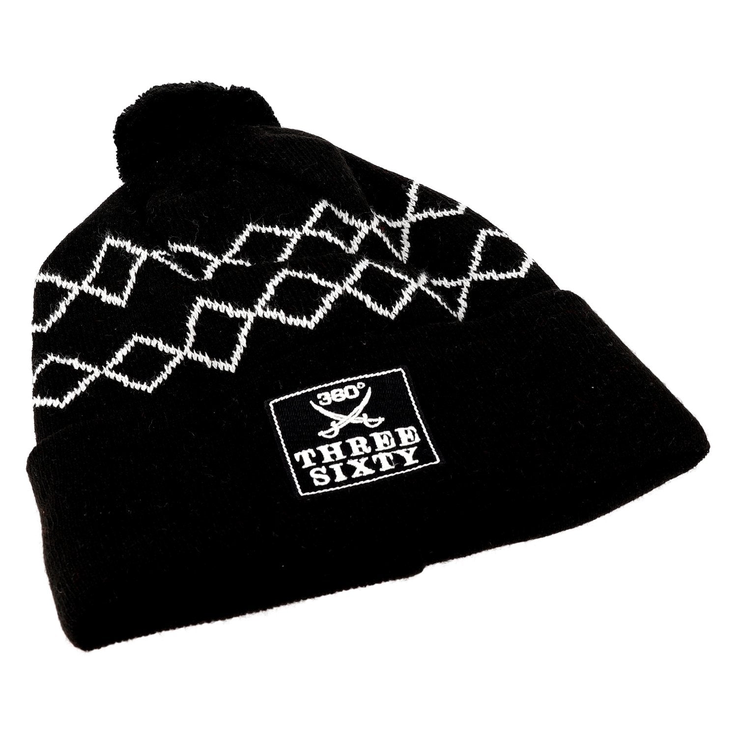 Three Sixty muts met pompon, zwart