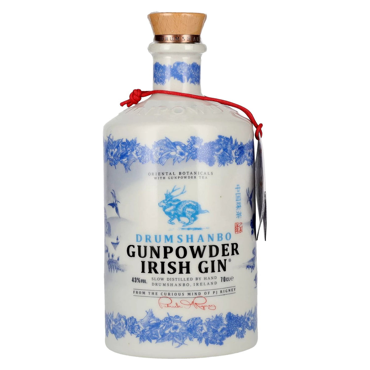 Gin irlandais Drumshanbo Gunpowder 43 % vol., bouteille en céramique de 0,7 l