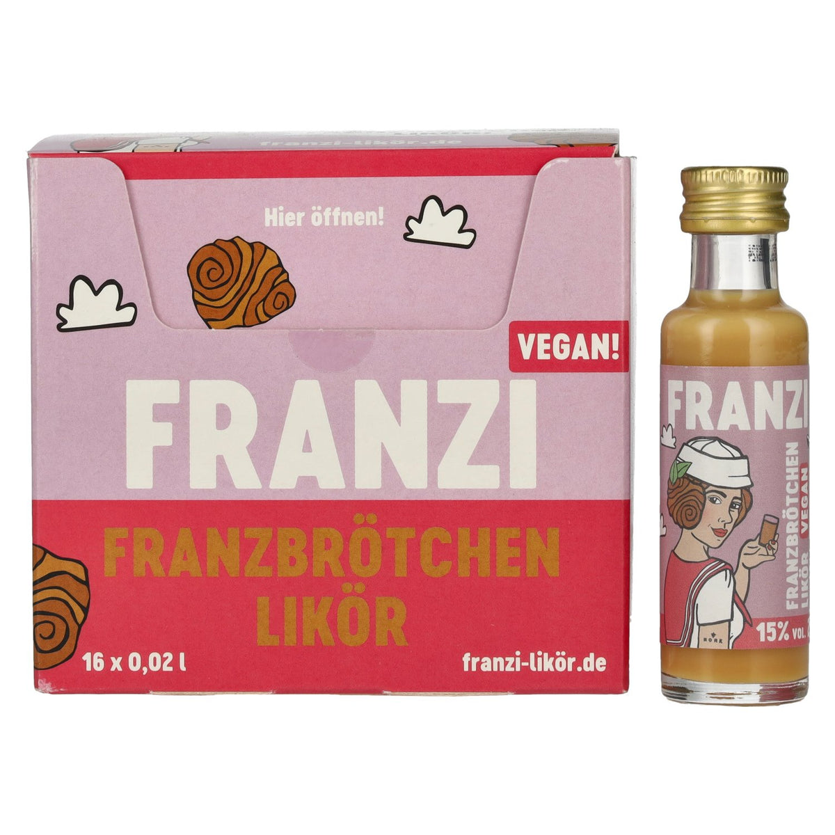 Franzi Franzbrötchen VEGAN likeur 15% vol. 16 x 0,02 l
