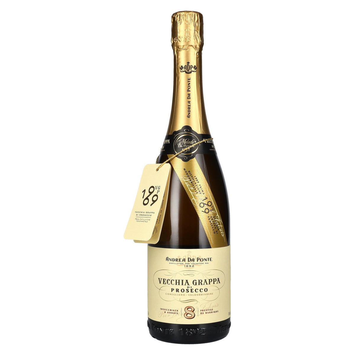 Andrea Da Ponte Vecchia Grappa di Prosecco 8 millésimes 42 % vol. 0,7 l