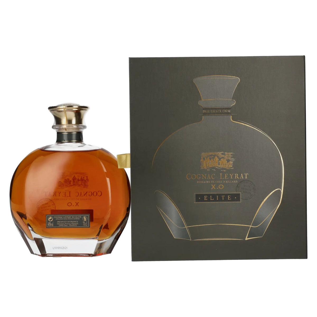 Cognac Leyrat X.O. Elite Single Estate Cognac 40% vol. 0,7 l in geschenkverpakking