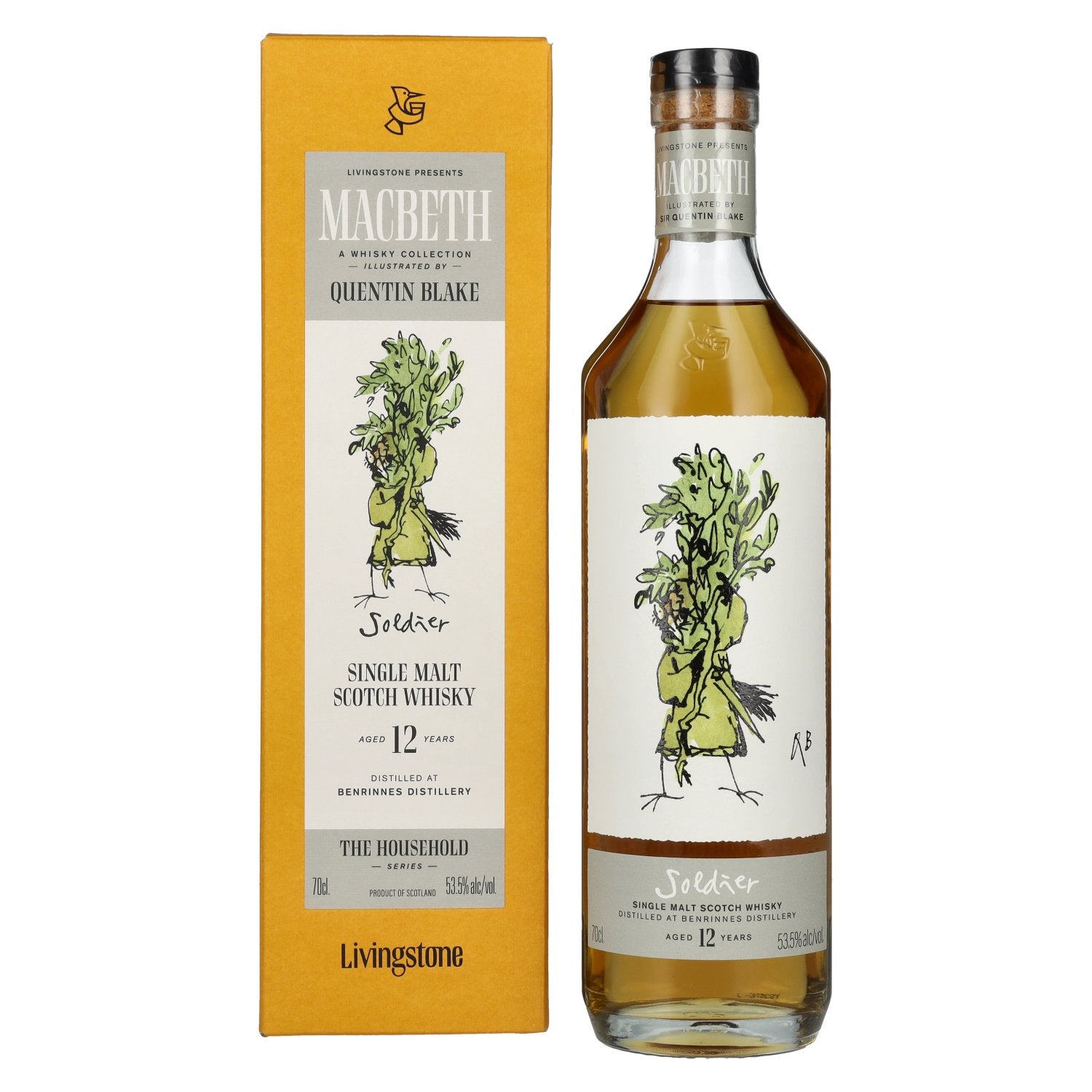 Benrinnes 12 Years Old Soldier THE HOUSEHOLD Quentin Blake Macbeth Collection 53,5% vol. 0,7l en coffret cadeau