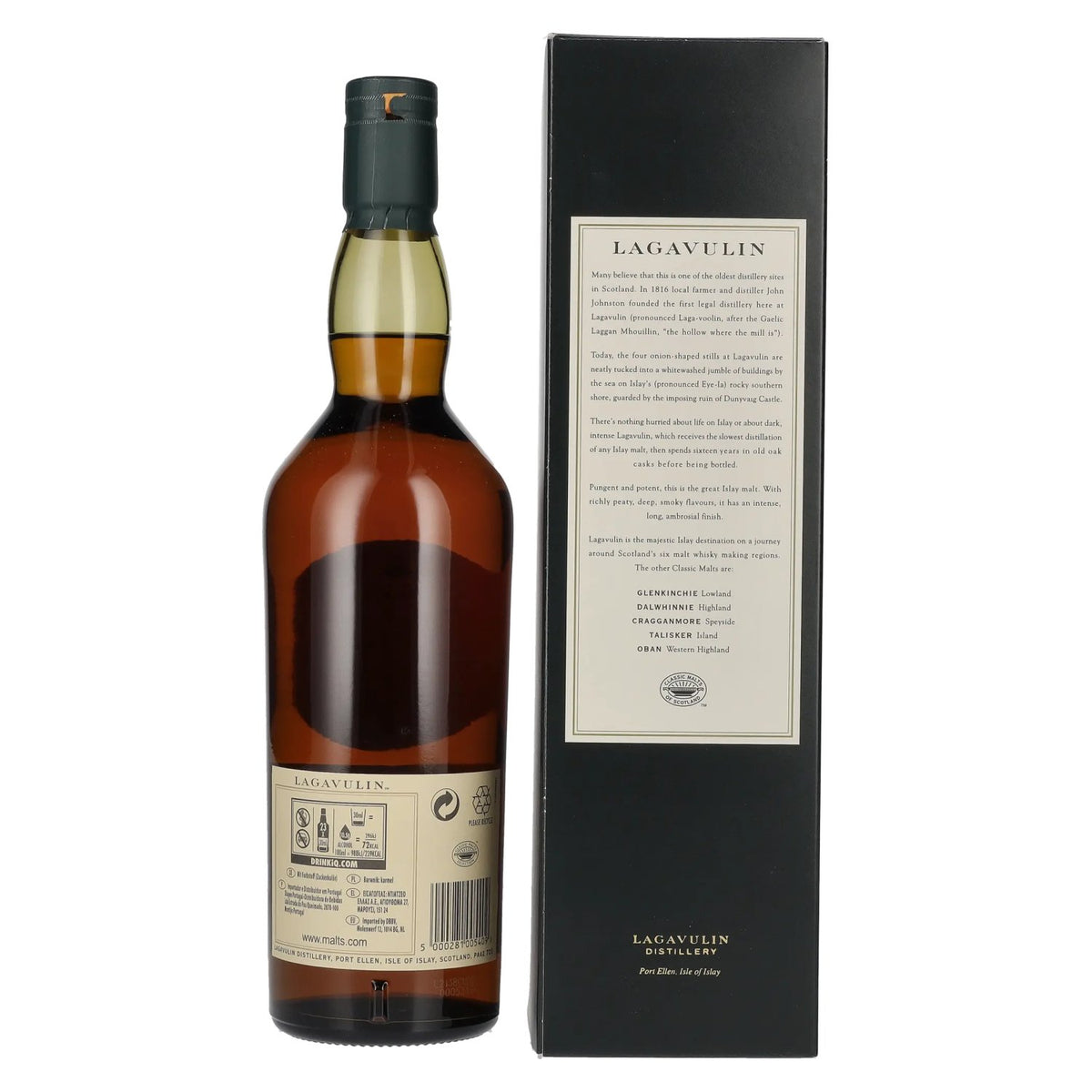 Lagavulin 16-Year-Old Single Malt Whisky, 43% ABV, 0.7 l, in a gift box