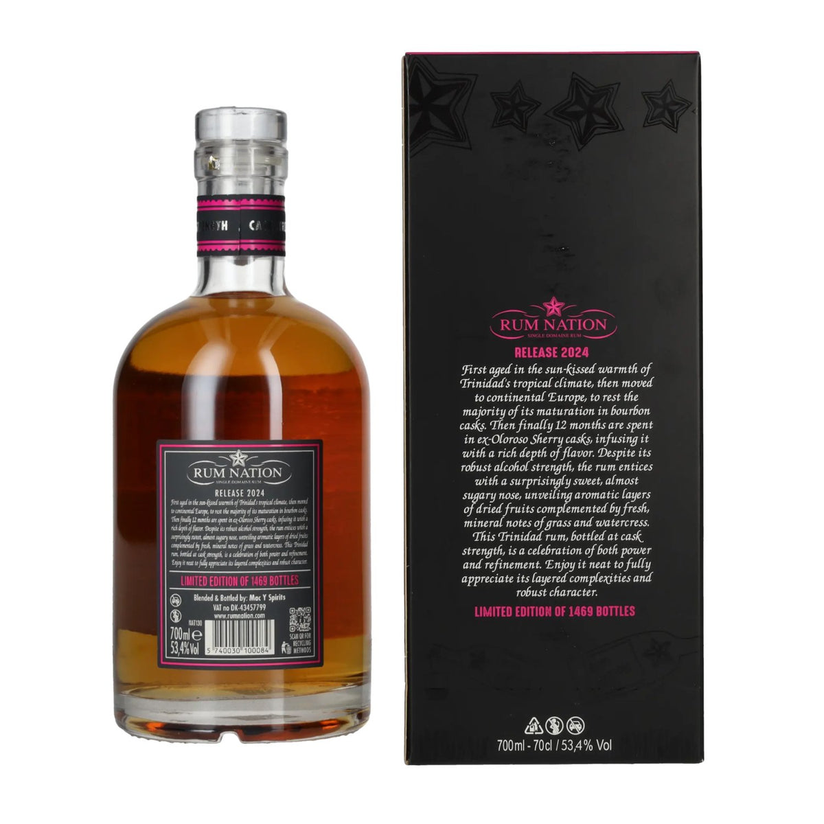 Rum Nation 12 Years Old Trinidad Rum Cask Strength Limited Edition 2024 53,4% vol. 0,7 l in geschenkverpakking