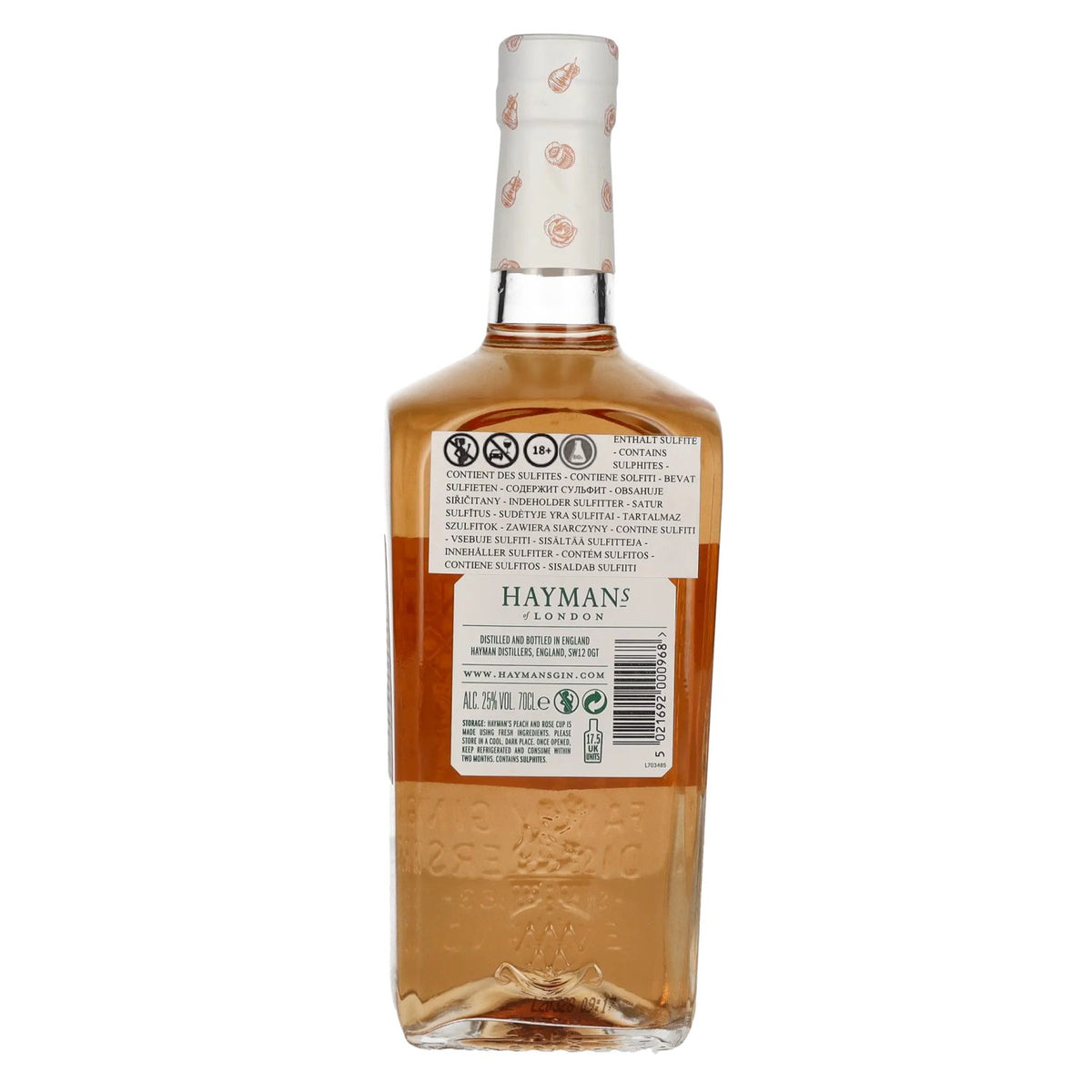Hayman's of London PEACH &amp; ROSE CUP 25% vol. 0.7 l