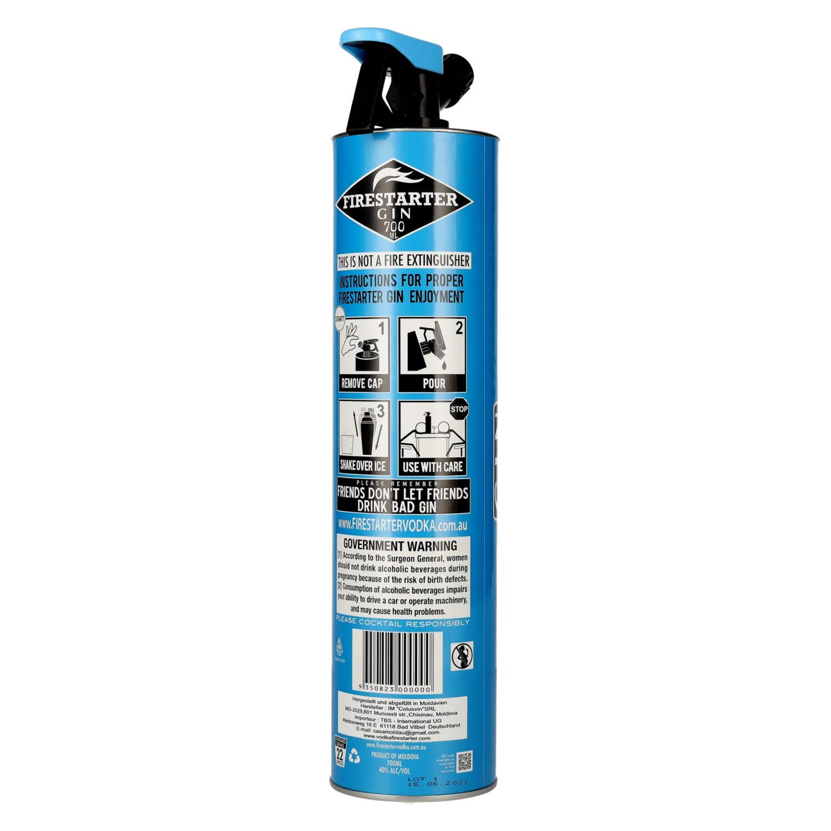 Firestarter Premium Gin 40% vol. 0,7 l