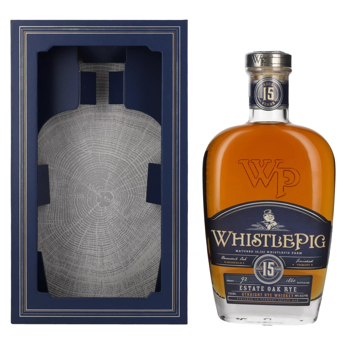 WhistlePig 15 Years Old ESTATE OAK RYE Whiskey 46% vol. 0.7l in a gift box