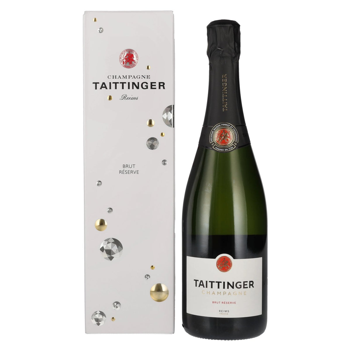 Taittinger Champagne Réserve Brut 12.5% ABV, 0.75 l in a gift box