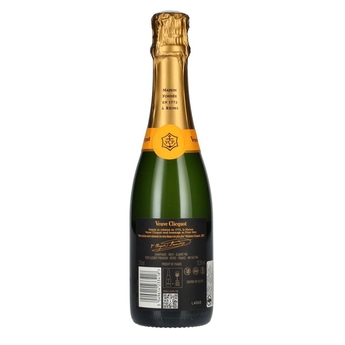Veuve Clicquot Champagne Brut Yellow Label 12.5% ABV 0.375 l