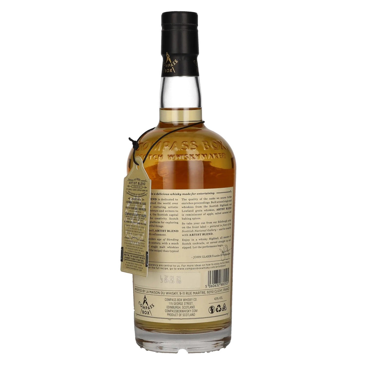 Compass Box ARTIST BLEND Whisky écossais 43 % vol. 0,7 l