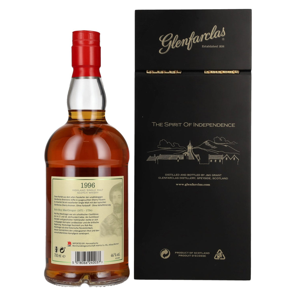 Glenfarclas The Famous Scots ROB ROY MACGREGOR Highland Single Malt 1996 46% Vol. 0,7l in Geschenkbox