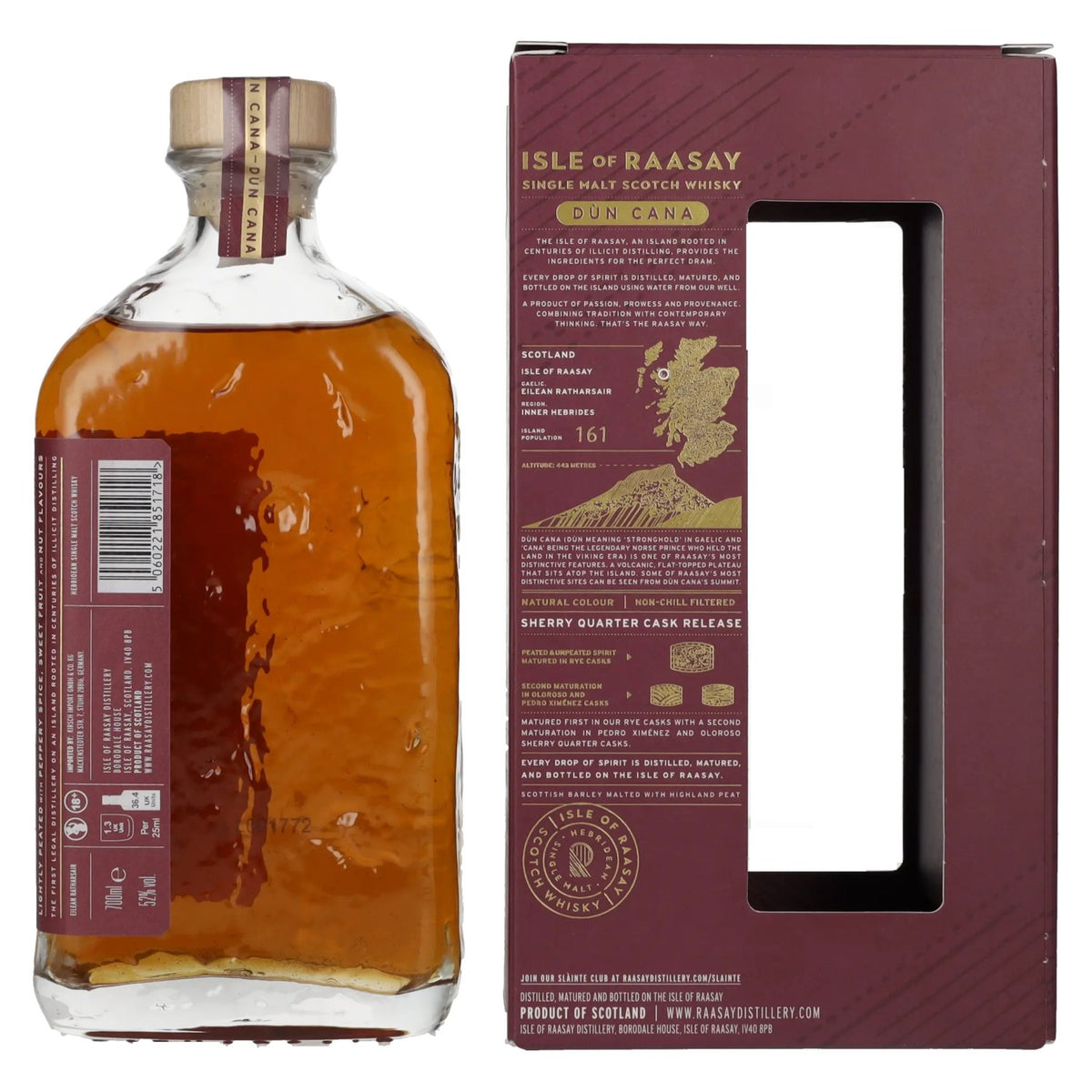 Isle of Raasay Dùn Cana First Edition Sherry Quarter Cask Single Malt Limited Release 52% vol. 0,7 l in geschenkverpakking