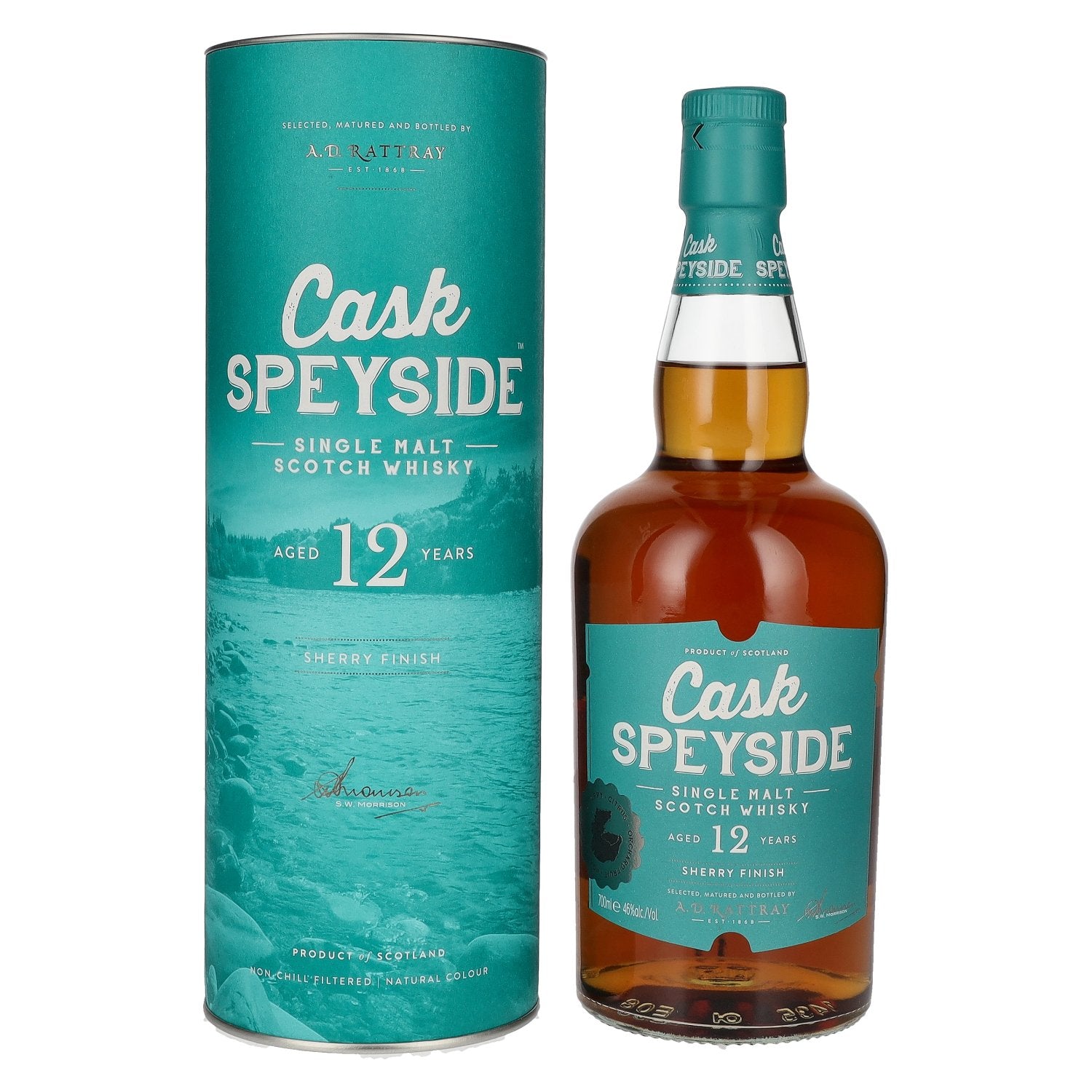 A.D. Rattray Cask SPEYSIDE 12 Years Old Single Malt SHERRY FINISH 46% Vol. 0,7l en coffret cadeau