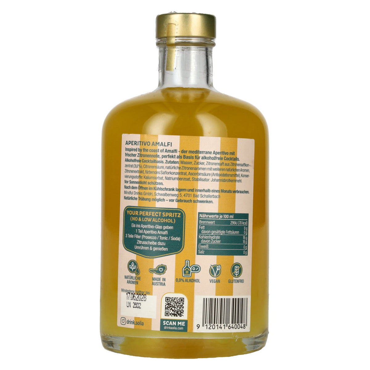 Solia 0,0 alcoholvrije aperitief AMALFI 0,5 l