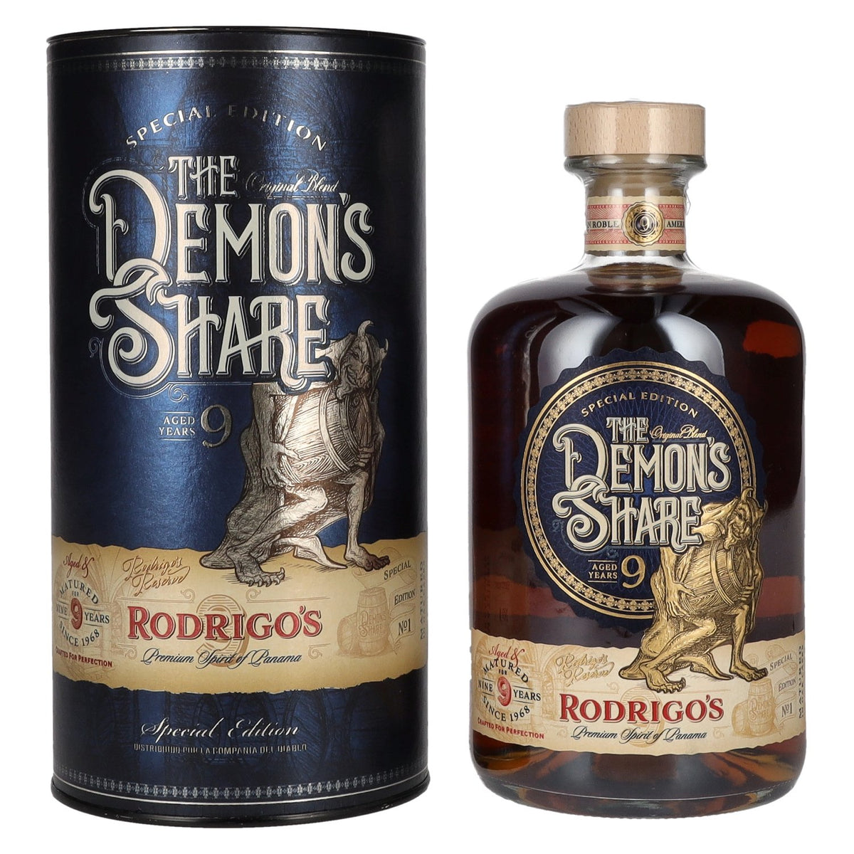 The Demon's Share 9 Years Old Rodrigo's Reserve Special Edition No. 1 40% Vol. 0.7l in a gift box
