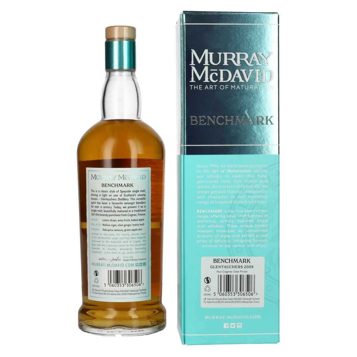 Murray McDavid BENCHMARK 15 Years Old GLENTAUCHERS Cognac Cask Finish 2009 54,1% Vol. 0,7l in Geschenkbox