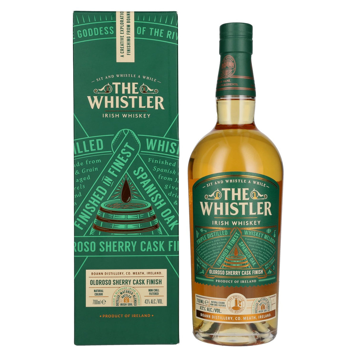 The Whistler Irish Whiskey OLOROSO SHERRY CASK FINISH 43 % vol. 0,7 l dans un coffret cadeau