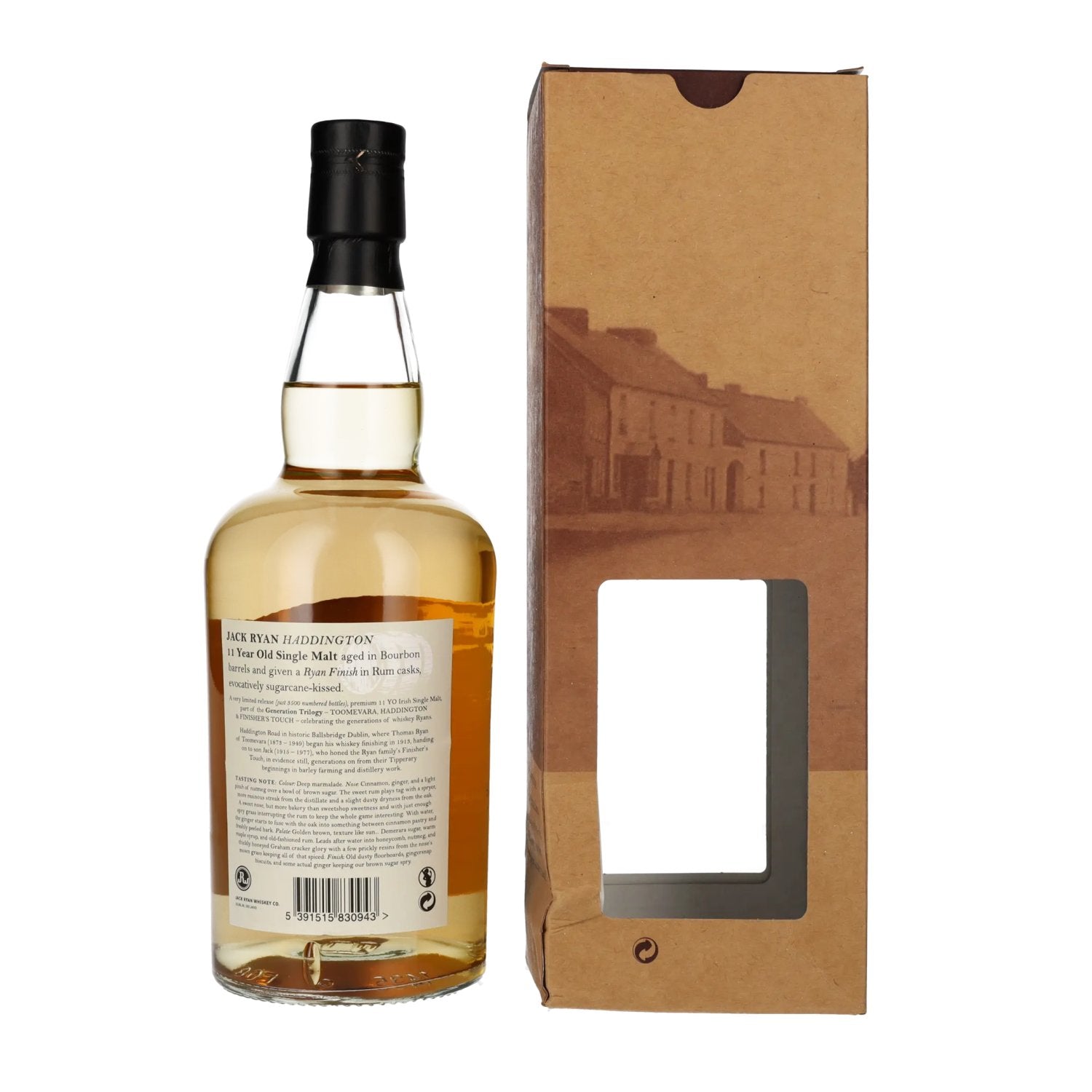 Jack Ryan HADDINGTON 11 Years Old Single Malt Irish Whiskey Rum Cask Reserve 46% Vol. 0,7l in gift box