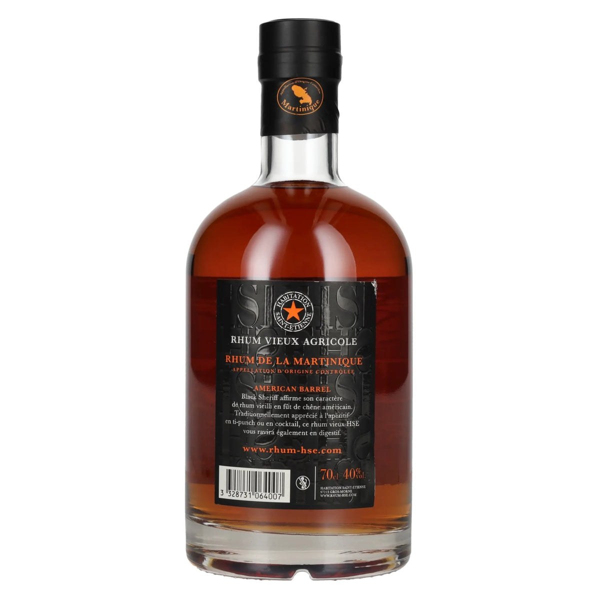Rhum HSE Vieux Agricole BLACK SHERIFF American Barrel 40% vol. 0,7 l