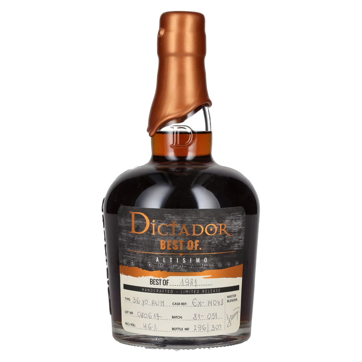 Dictador BEST OF 1981 ALTISIMO Rhum colombien 36 ans d'âge/080617/EX-W048 46 % vol. 0,7 l