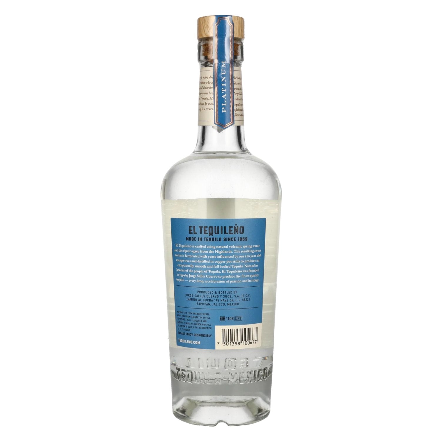 El Tequileño Platinum Blanco 100% Agave 40% Vol. 0,7l