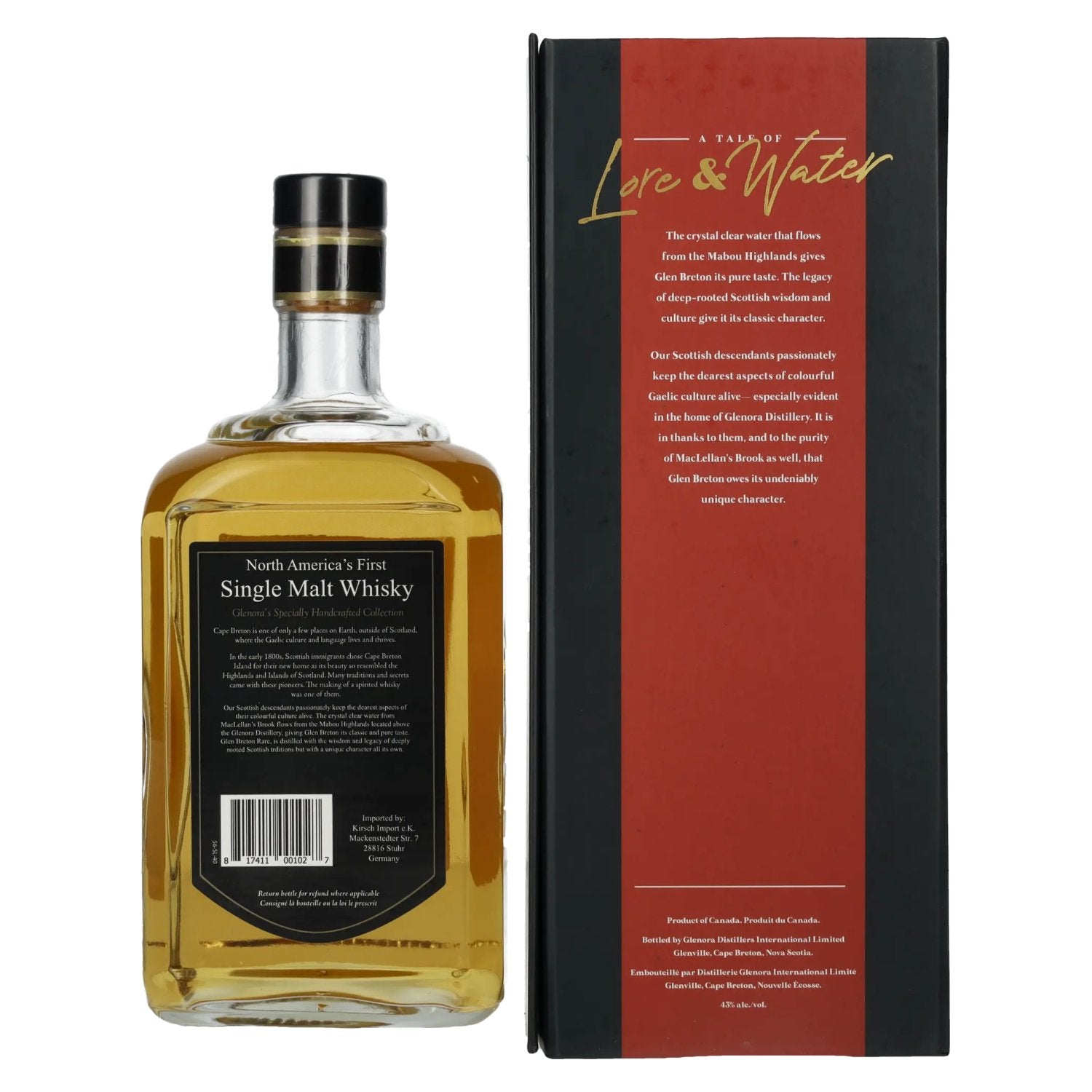 Glen Breton Rare 10 Years Old Canada's First Single Malt Whisky 43% Vol. 0,7l in gift box