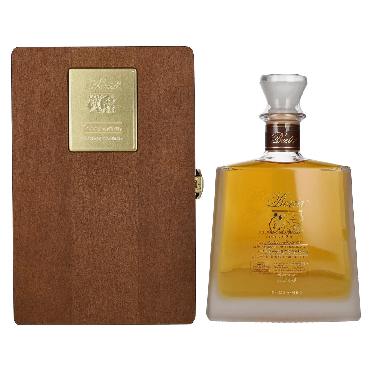 Berta Roccanivo Grappa di Berbara 2016 43% vol. 0,7l dans une caisse en bois