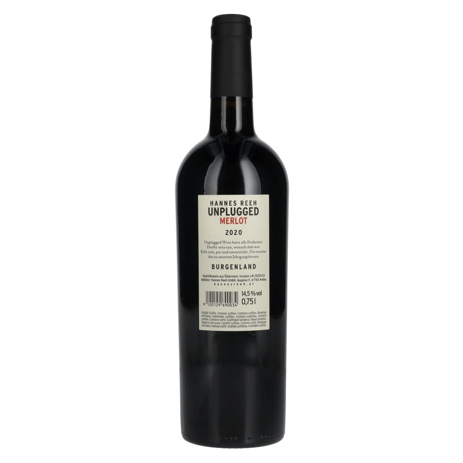 Hannes Reeh Merlot Unplugged 2020 14,5% vol. 0,75l