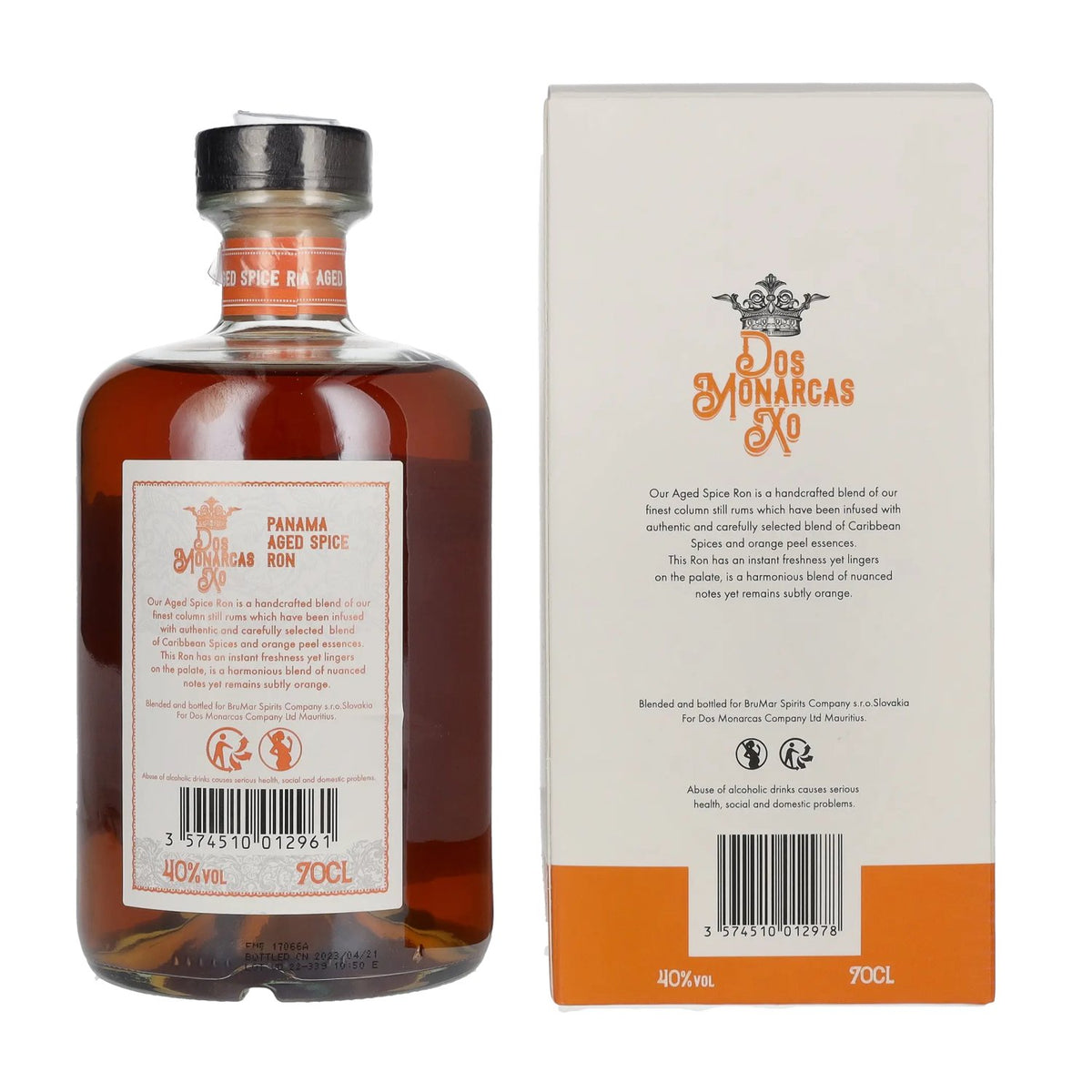 Dos Monarcas XO Panama Aged Spice 40 % vol., 0,7 l, dans un coffret cadeau