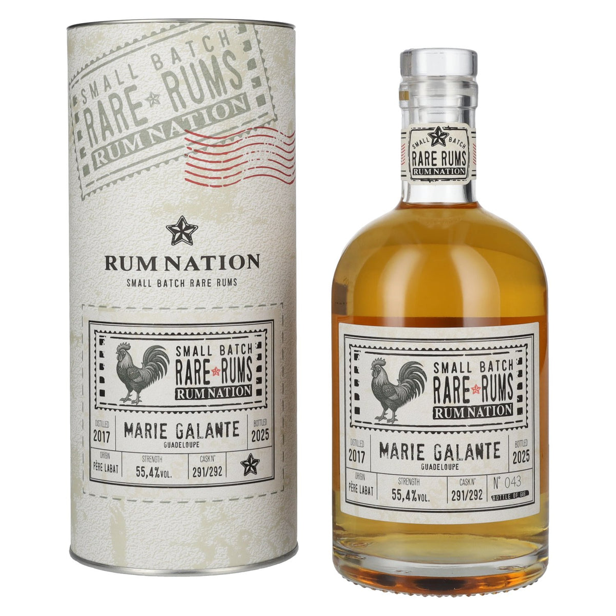 Rum Nation Rare Rums MARIE GALANTE Guadeloupe 2017/2025 55,4% vol. 0,7 l in geschenkverpakking