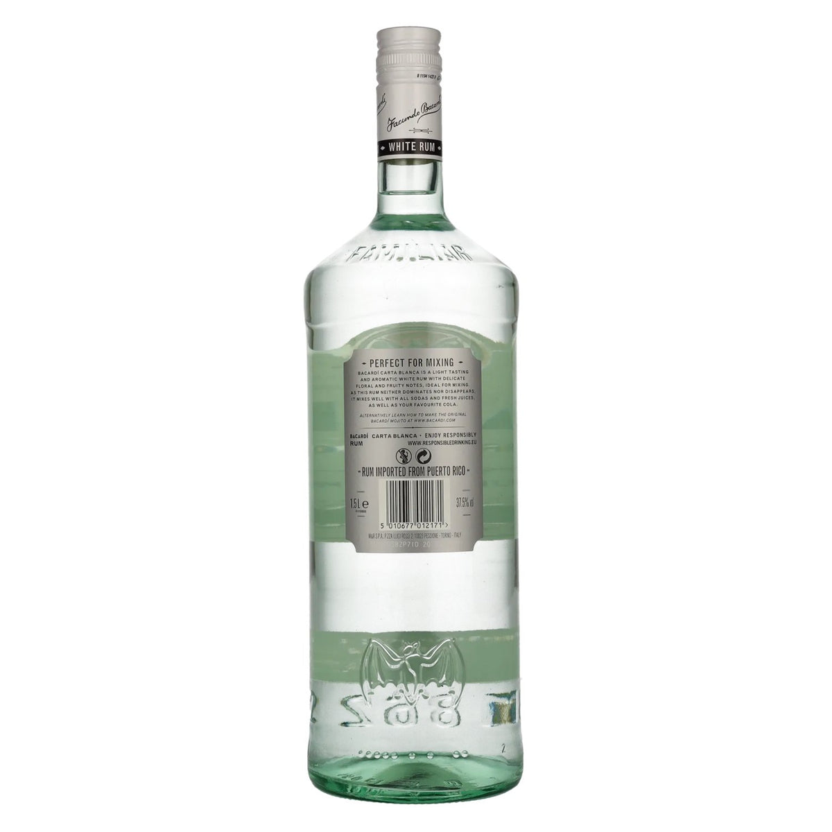 Bacardi Ron Carta Blanca Superior 37.5% ABV 1.5l