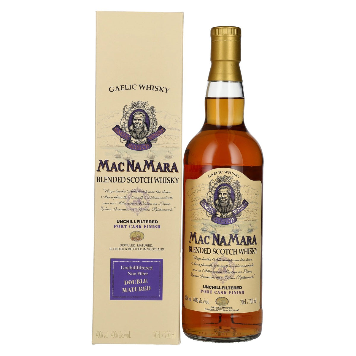 Gaelic Whisky MACNAMARA Port Cask Finish Blended Scotch Whisky 40% ABV 0.7l in a gift box