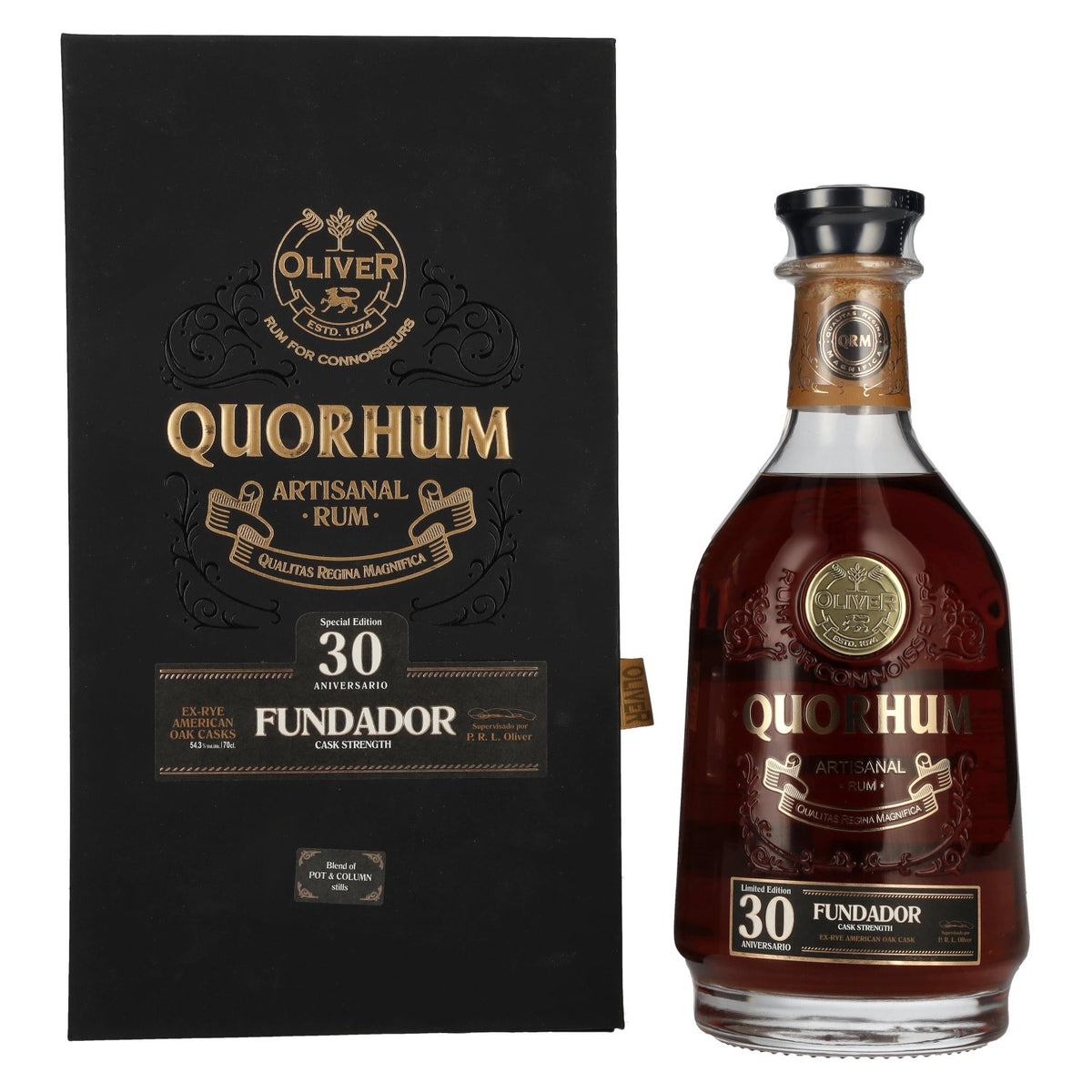 Ron Quorhum 30 Aniversario FUNDADOR Cask Strength Limited Edition 54,3% Vol. 0,7l in Geschenkbox