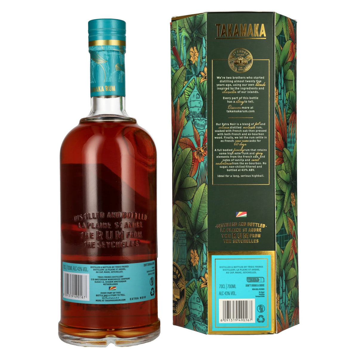 Takamaka EXTRA NOIR Rum 43% Vol. 0,7l in geschenkverpakking