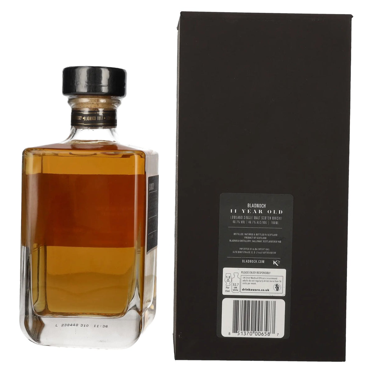 Bladnoch 11 Years Old Lowland Single Malt Scotch Whisky 46,7% vol. 0,7l en coffret cadeau