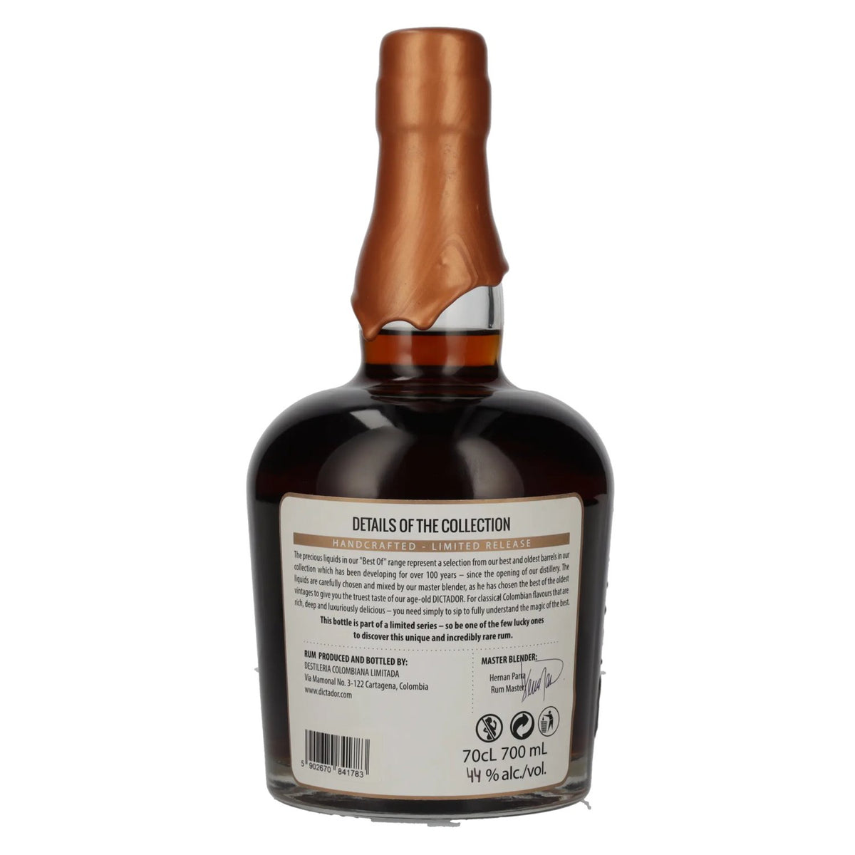 Dictador BEST OF 1981 APASIONADO Colombiaanse rum EXP-111 44% vol. 0,7 l