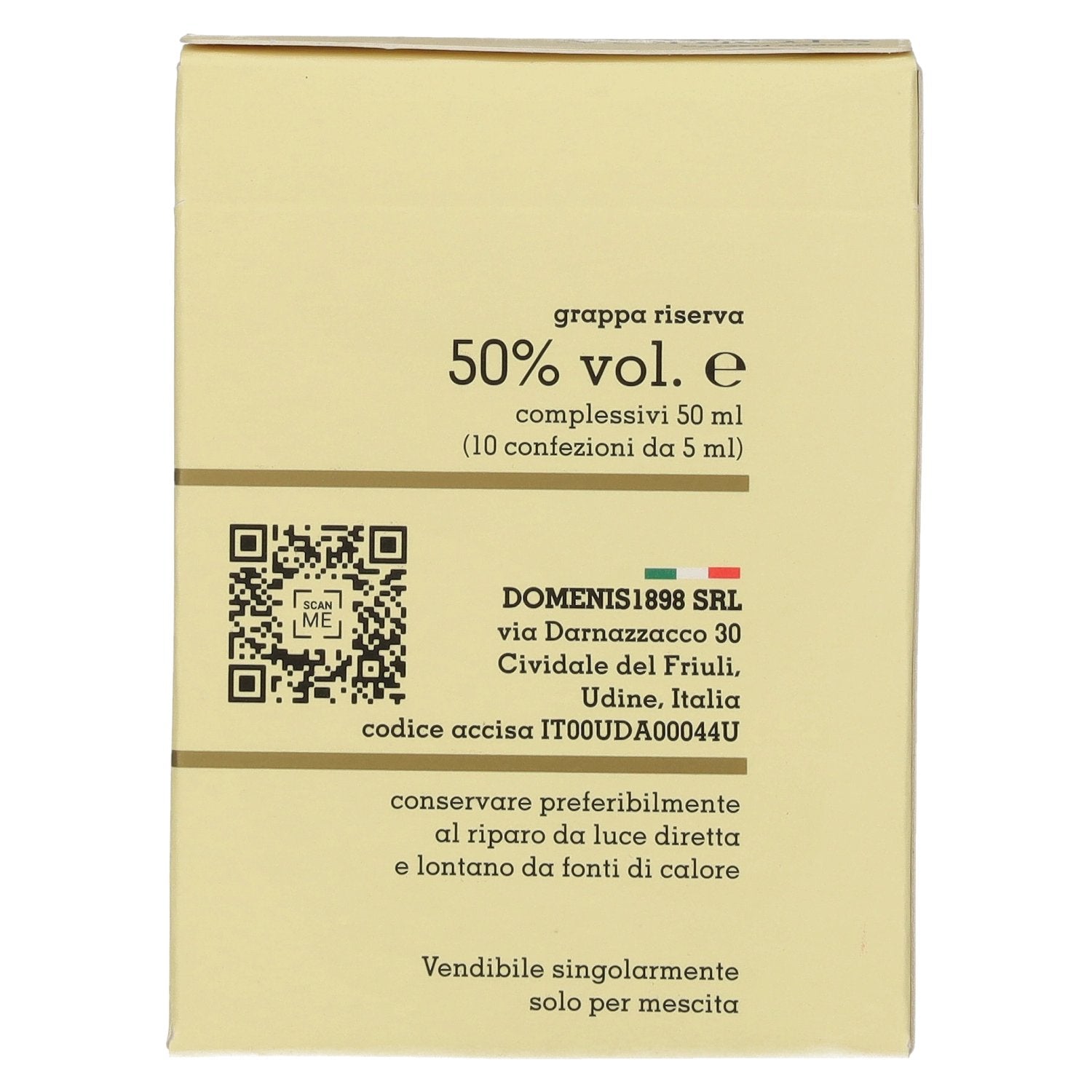 Domenis 1898 STORICA RISERVA Grappa 50% Vol. 10x0,005l in geschenkverpakking