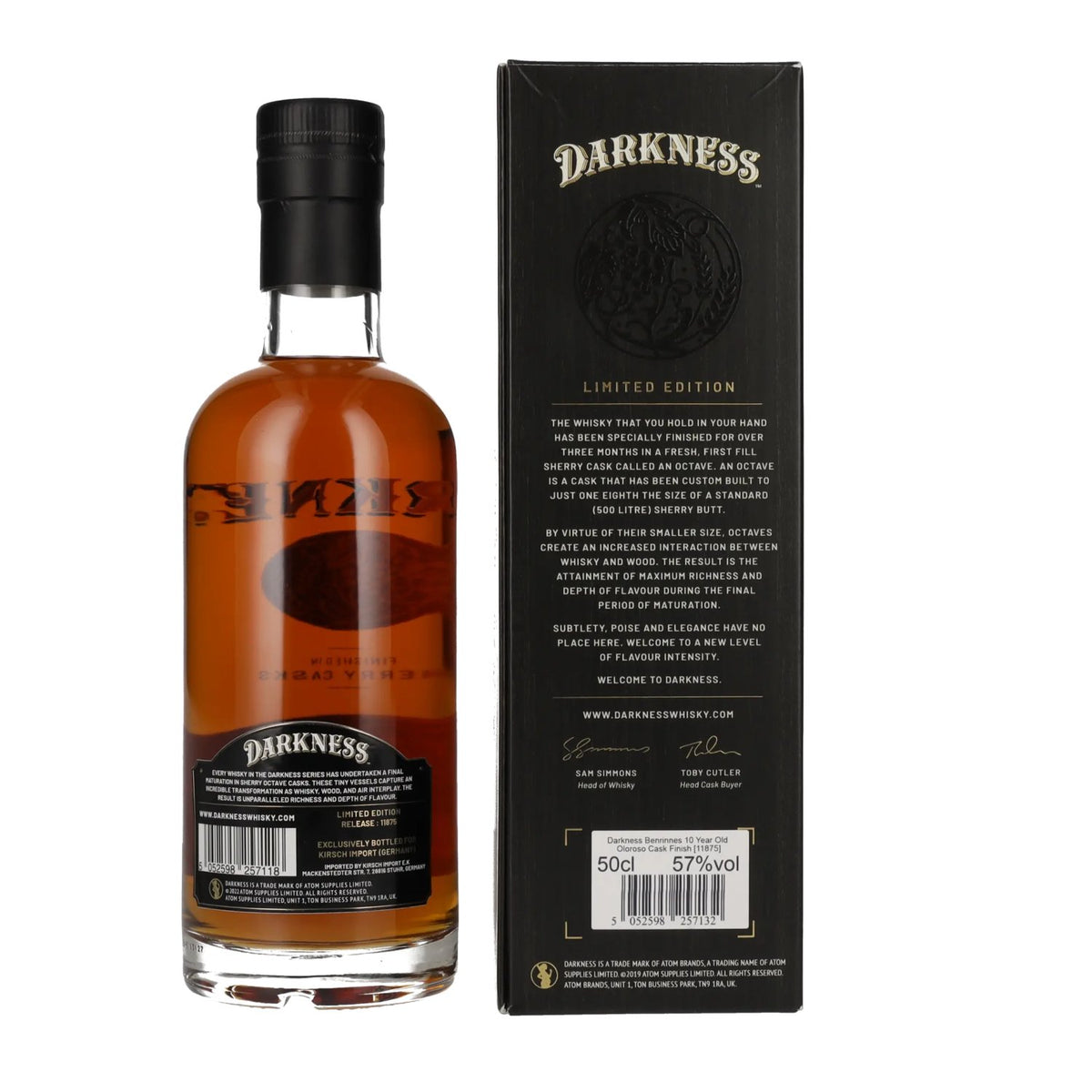 Darkness Benrinnes 10 Years Old OLOROSO CASK FINISH 57% vol. 0.5 l in a gift box