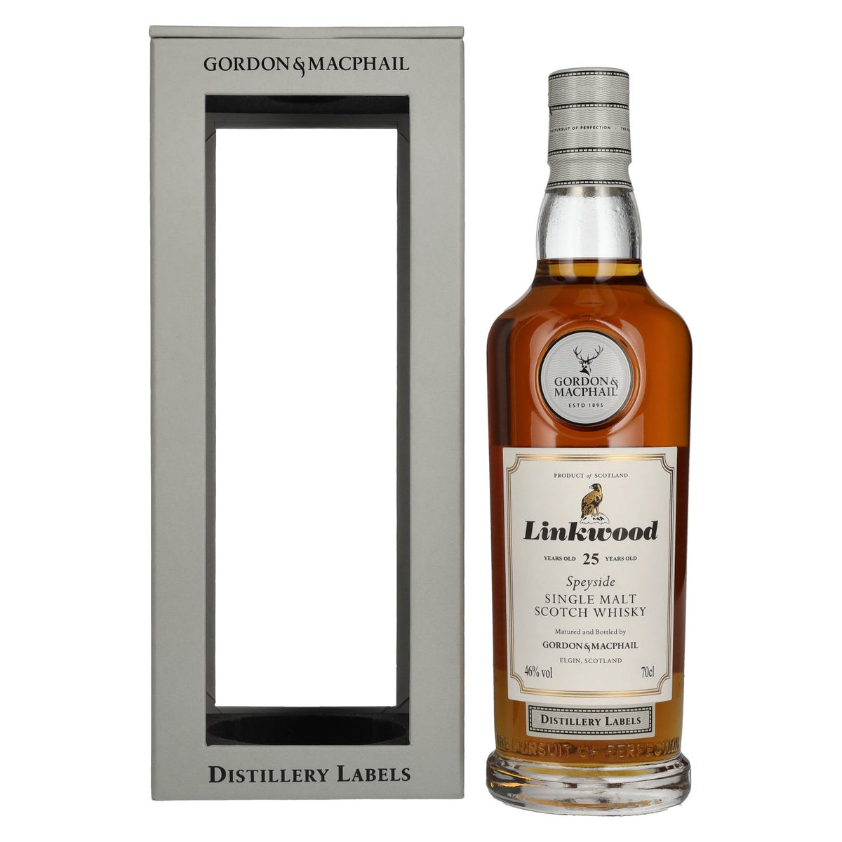 Gordon &amp; MacPhail Linkwood 25 Years Old Distillery Labels 46% vol. 0.7 l in a gift box