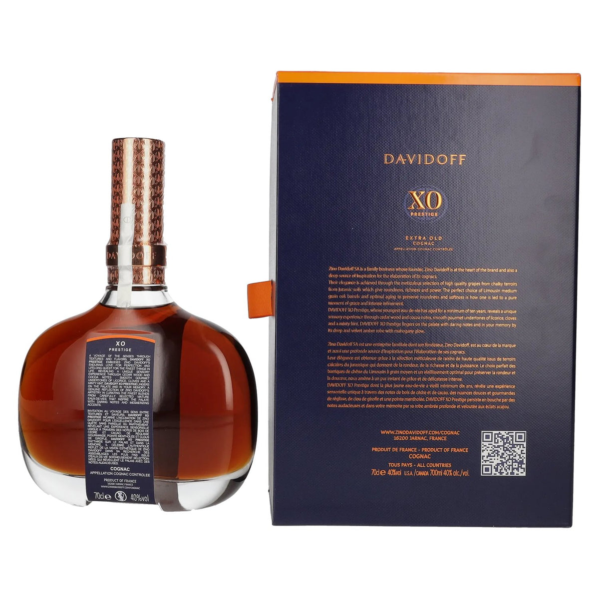 Davidoff XO Prestige Extra Old Cognac 40% vol. 0,7 l in geschenkverpakking