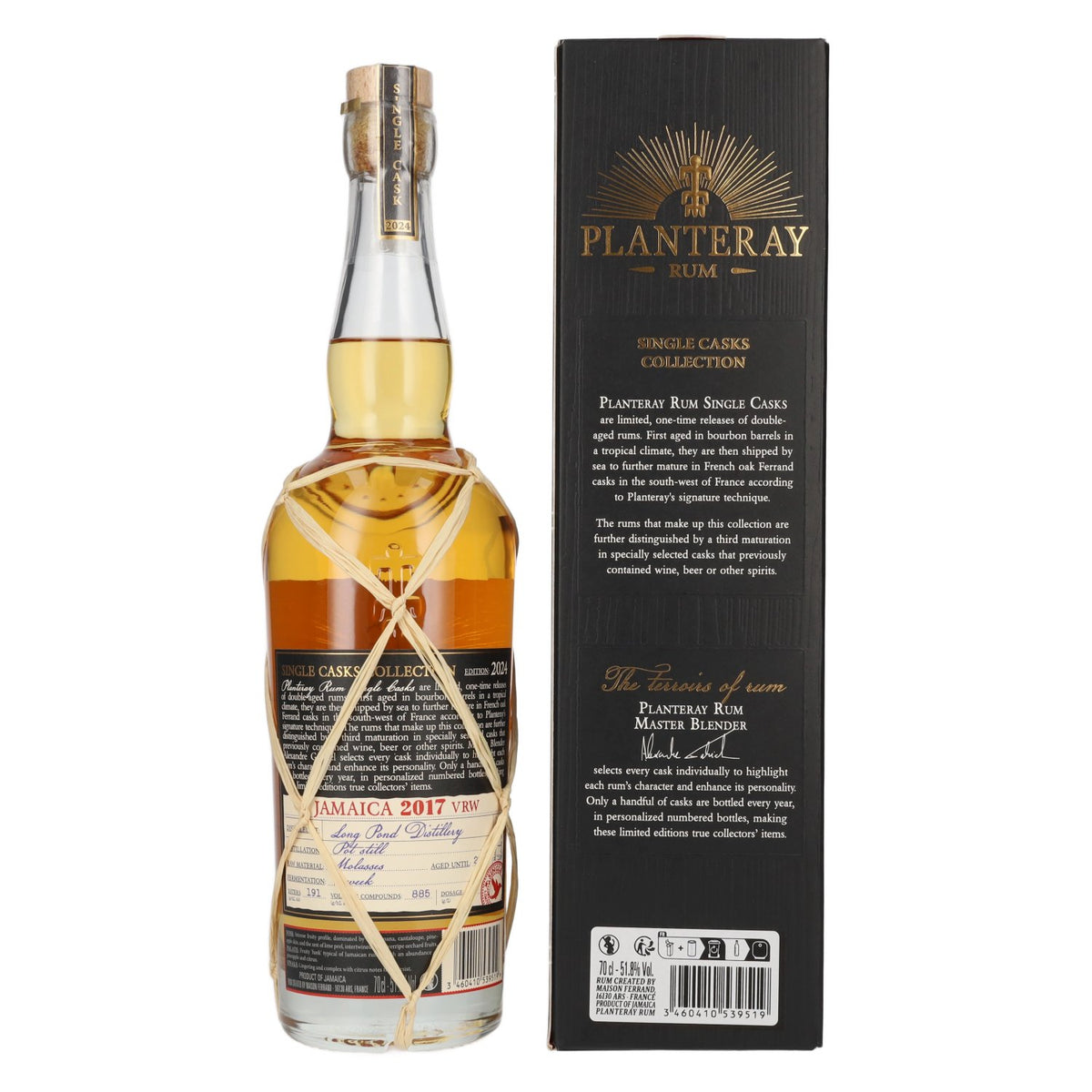 Planteray Rum JAMAICA VRW 2017 Kentucky Bourbon Cask Finish 51.8% vol. 0.7l in a gift box