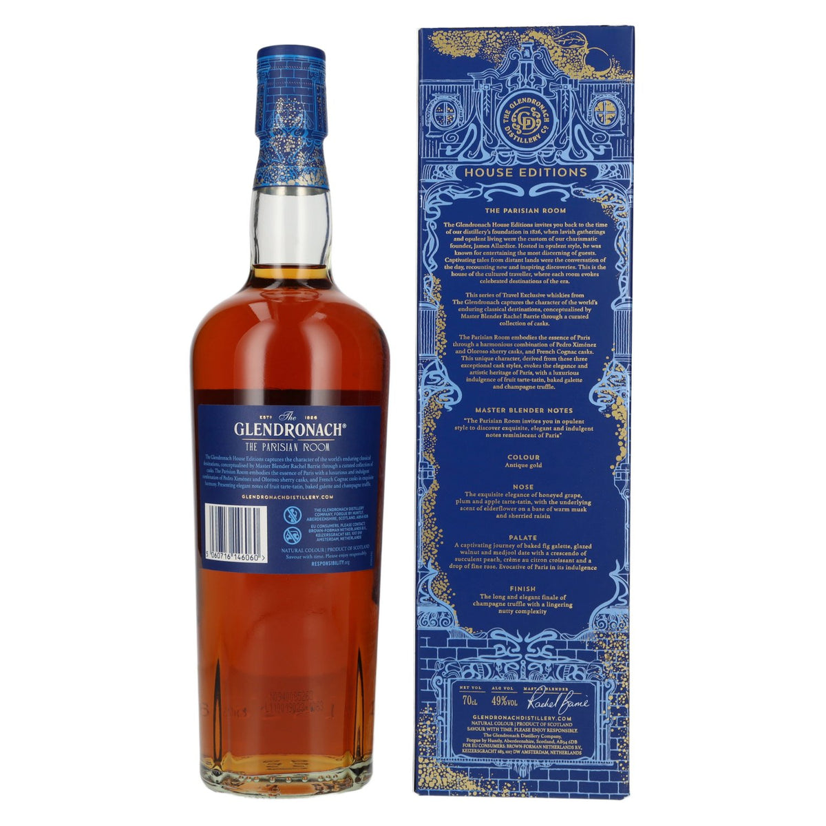 The GlenDronach House Editions THE PARISIAN ROOM Highland Single Malt 49 % vol., 0,7 l, dans un coffret cadeau