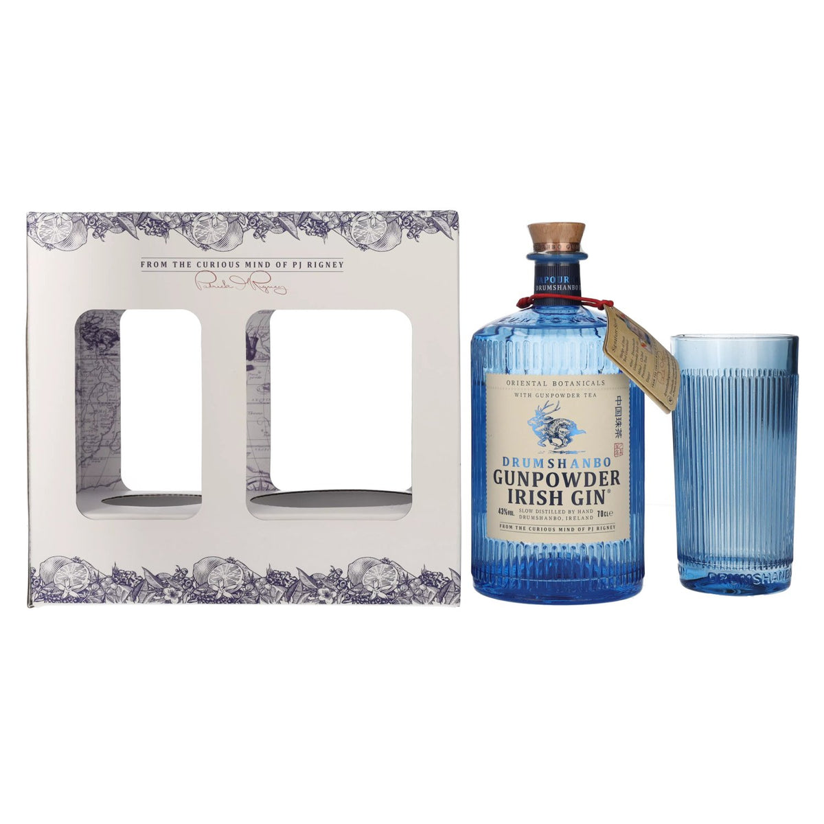 Drumshanbo Gunpowder Irish Gin 43% Vol. 0,7l in Geschenkbox mit Glas