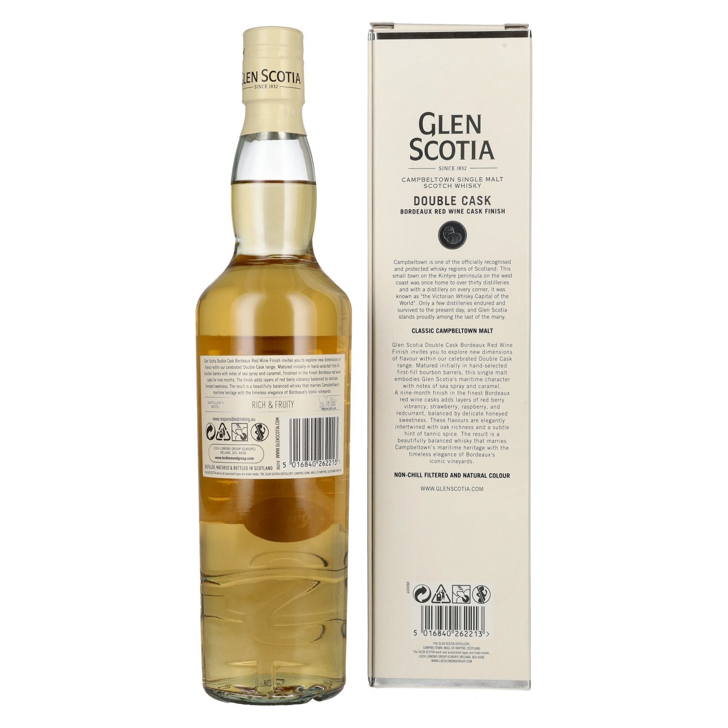 Glen Scotia DOUBLE CASK Bordeaux Red Wine Cask Single Malt Scotch Whisky 46% Vol. 0,7l in gift box